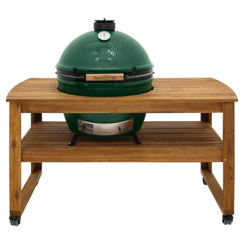 Big Green Egg 118264 Acacia Hardwood Table w/ Casters for XLarge EGGs