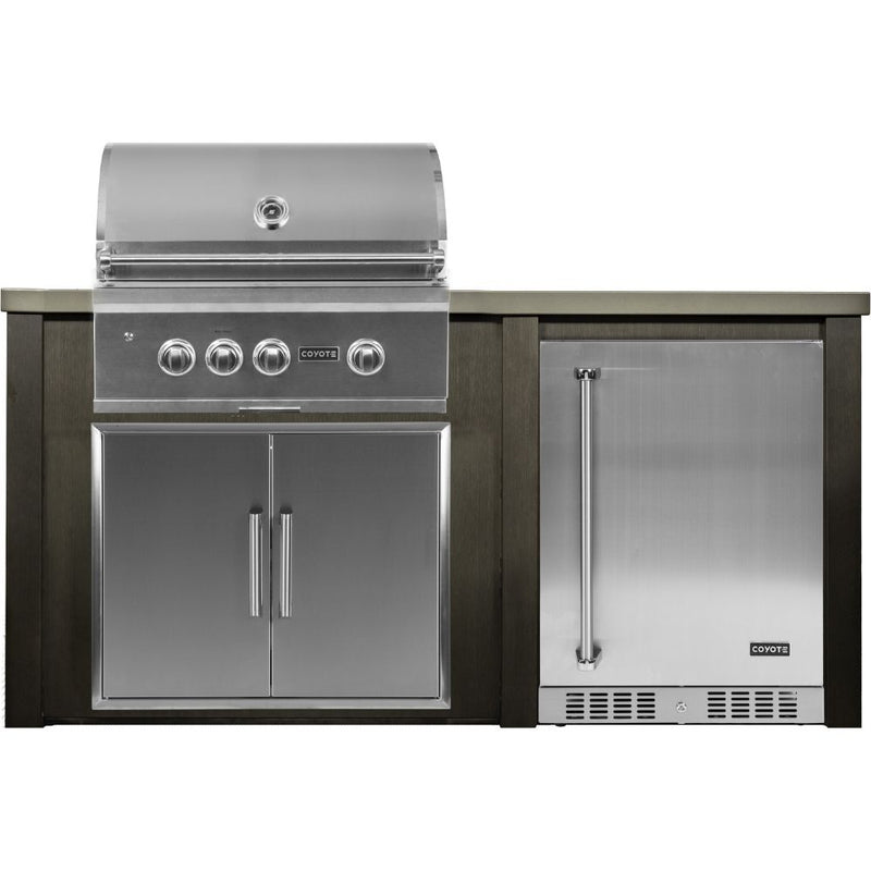 Haven Outdoor 72-Inch Outdoor Kitchen Island with 24-Inch Refrigerator spaces