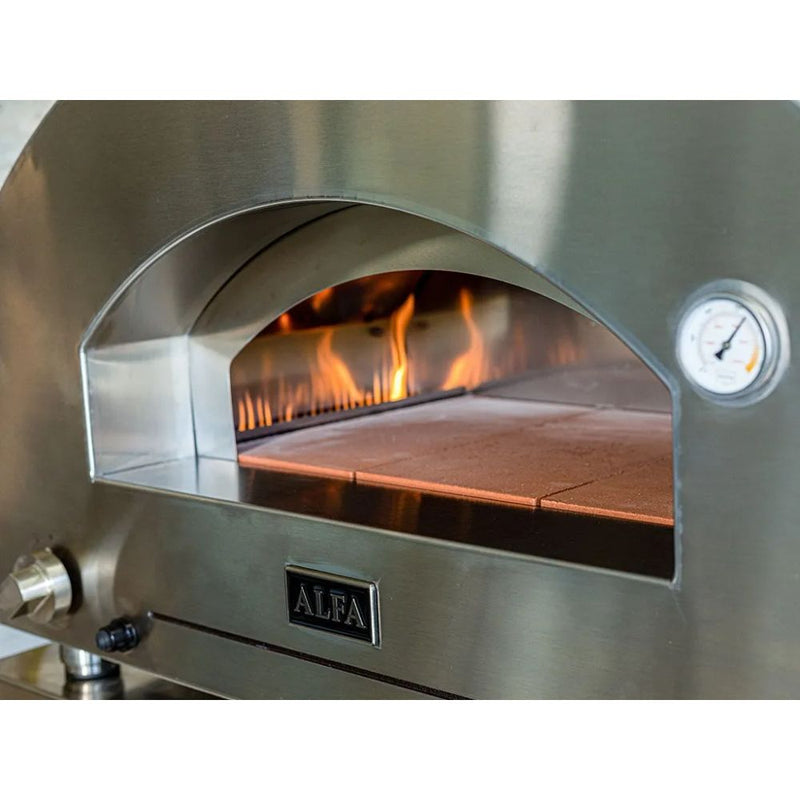 Alfa Futuro 4 Pizze Gas-Fired Pizza Oven - Natural Gas Silver Black (B-Stock) | GW STORE