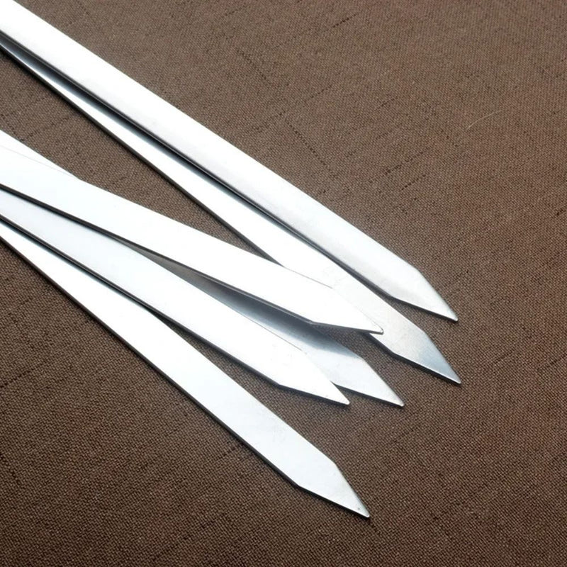 GW PRO 21.5-Inch Stainless Steel BBQ Skewers with Wooden Handle