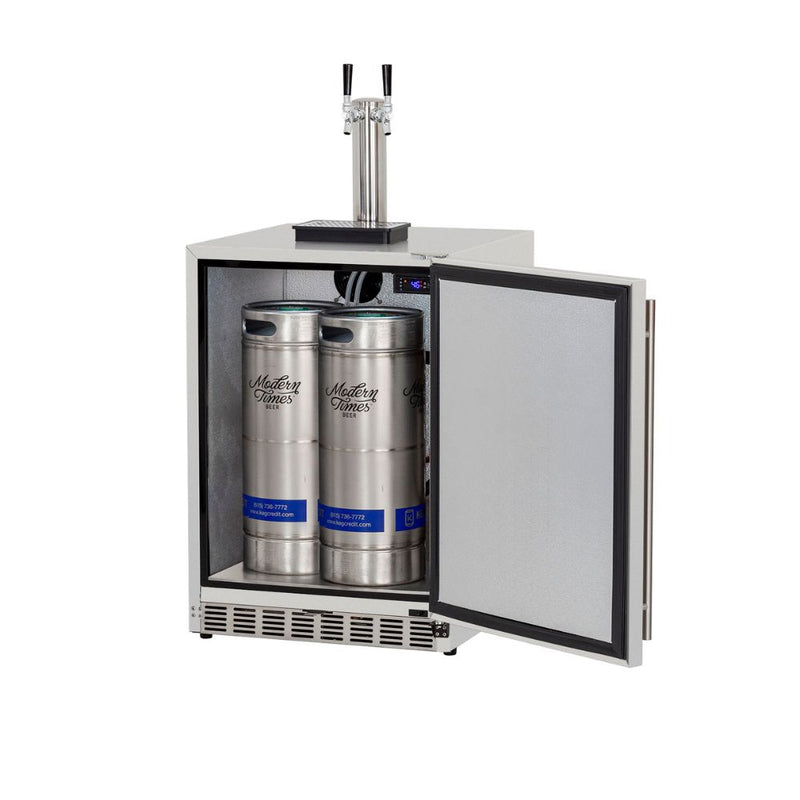 TrueFlame TF-RFR-24DK2 Deluxe Outdoor Rated 6.6c Double Tap Kegerator