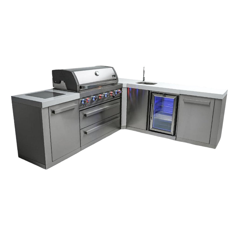 Mont Alpi MAi805-90BEV 6-Burner Island With 90-Degree Corner & Beverage Center