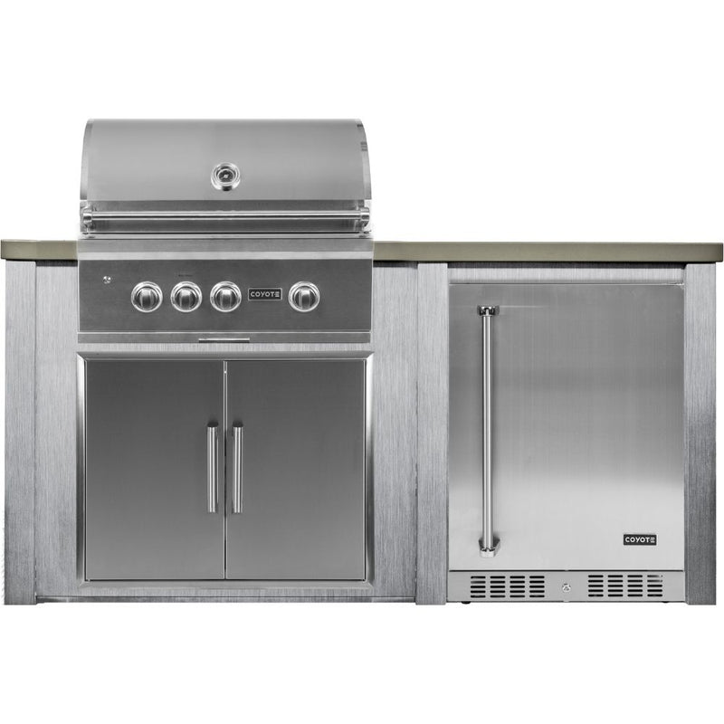 Haven Outdoor 72-Inch Outdoor Kitchen Island with 24-Inch Refrigerator spaces