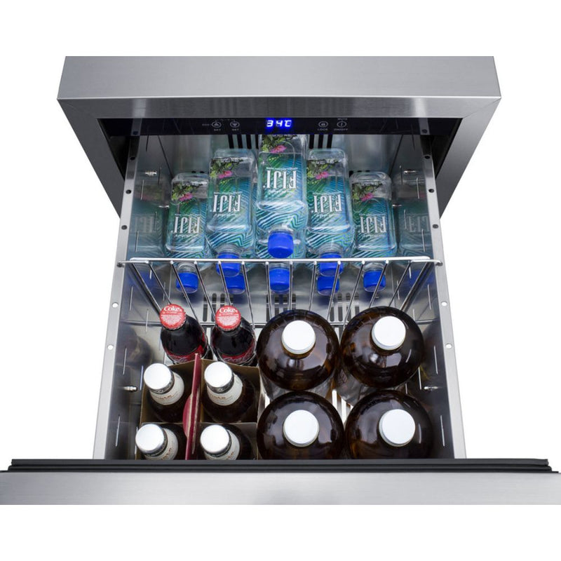 Summit ADRD18OS 18" Wide Outdoor 2-Drawer All-Refrigerator, ADA Compliant