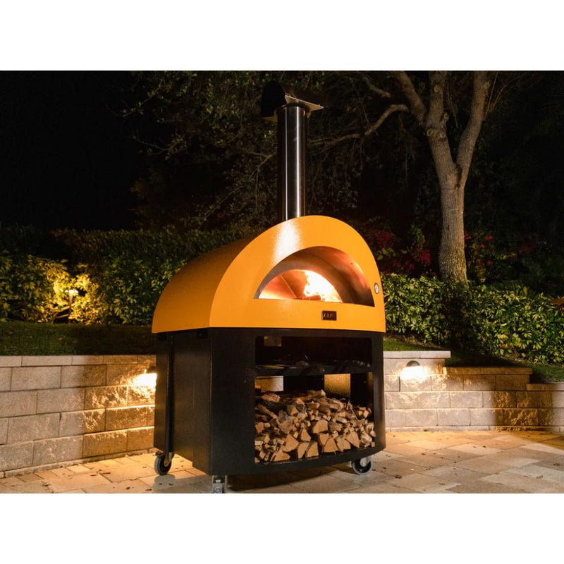 Alfa Freestanding Moderno 5 Pizze Gas Oven, Imperial Yellow