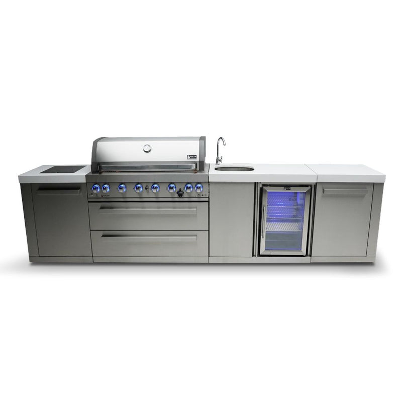 Mont Alpi MAi805-BEV Propane 6-Burner Island with Beverage Center