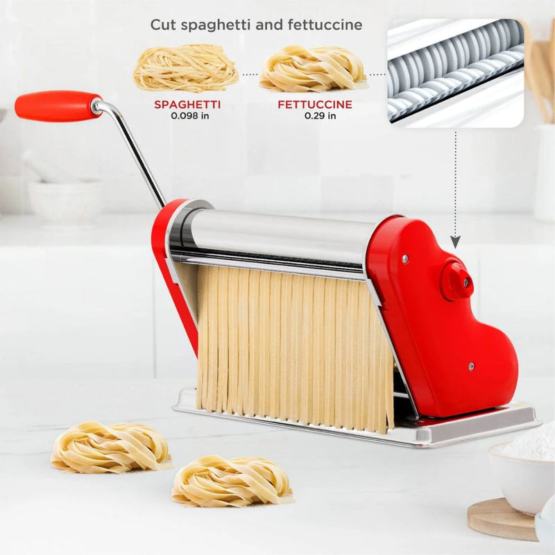 Pastalinda Classic 260 Pasta Maker Machine with  Hand Crank and Two Clamps (Refurbished)