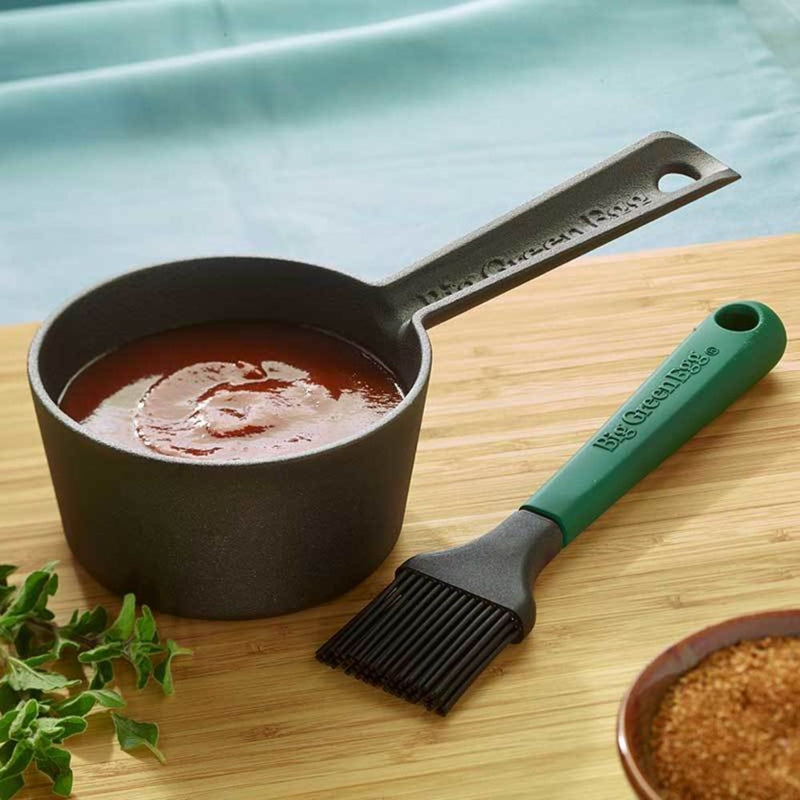 Big Green Egg 117663 Cast Iron Sauce Pot with Basting Brush