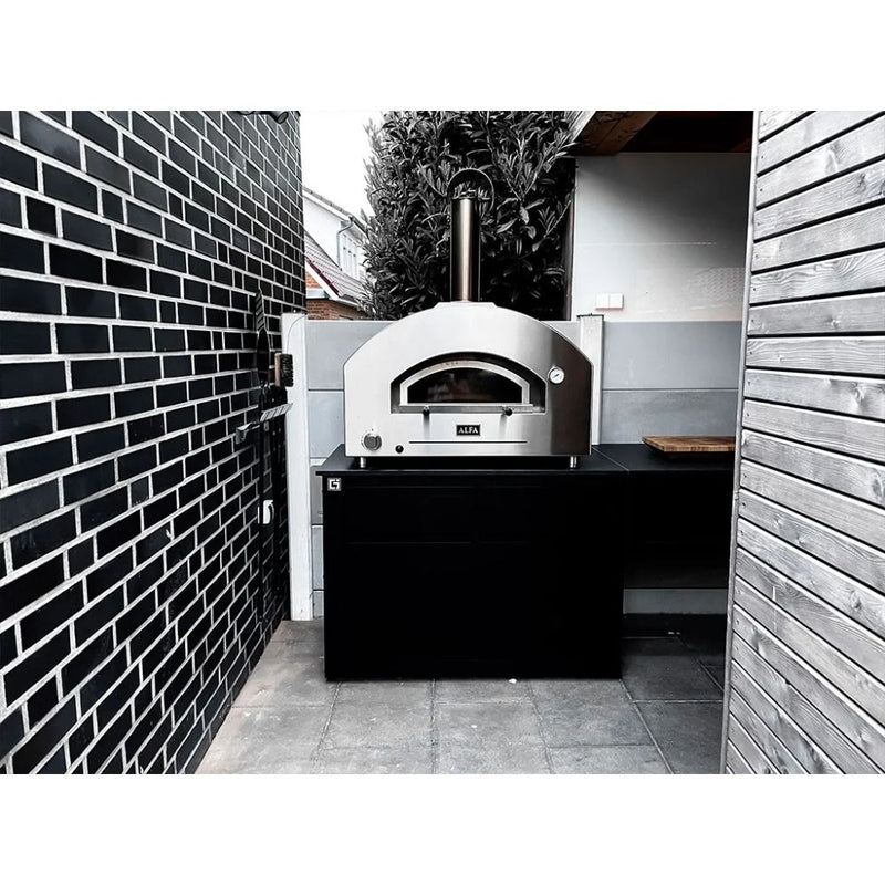 Alfa Futuro 4 Pizze Gas-Fired Pizza Oven - Natural Gas Silver Black (B-Stock) | GW STORE