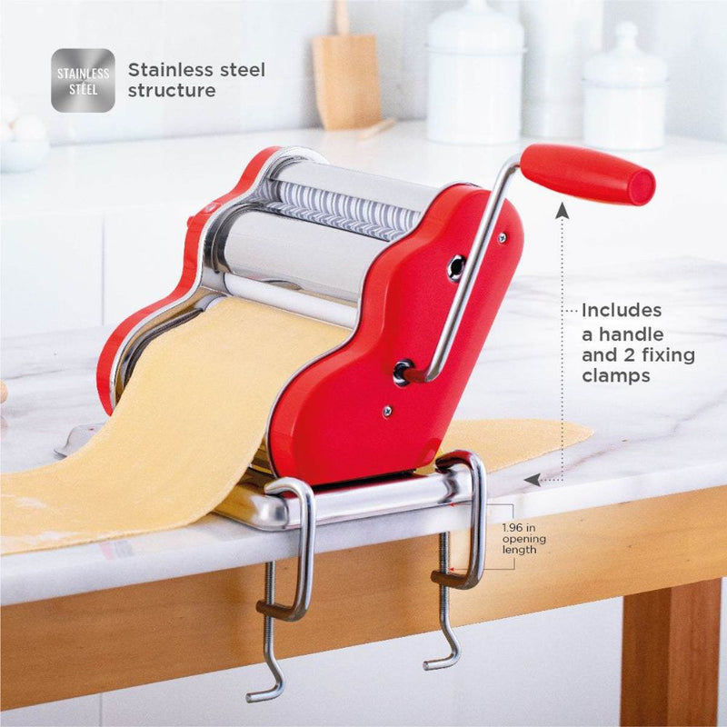 Pastalinda Classic 200 Pasta Maker Machine with Hand Crank and Two Clamps (Refurbished)