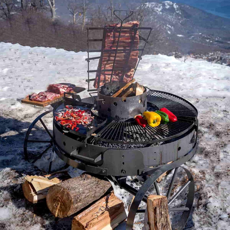 Tromen Duomo Firepit Open Fire Argentine Grill w/ Wheels | GW STORE