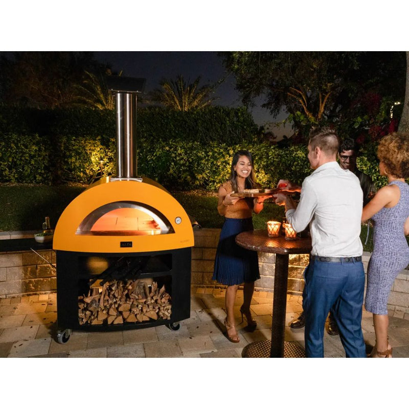 Alfa Freestanding Moderno 5 Pizze Gas Oven, Imperial Yellow