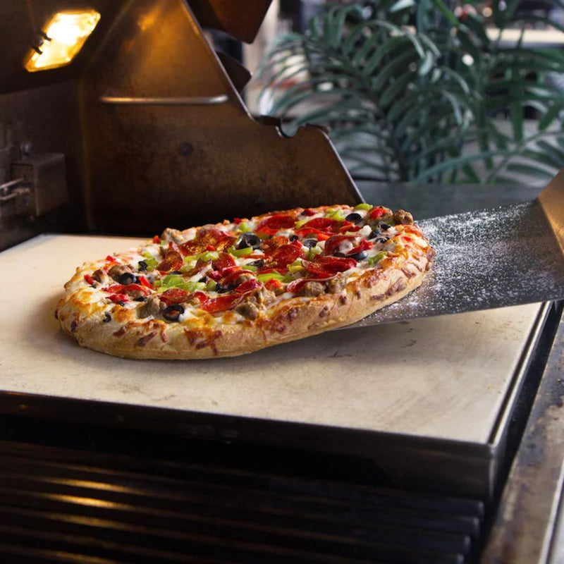 Blaze BLZ-PZST 14 3/4 Inch Ceramic Pizza Stone With Stainless Steel Tray