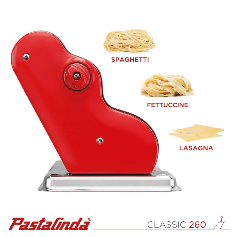Pastalinda Classic 260 Pasta Maker Machine with  Hand Crank and Two Clamps (Refurbished)