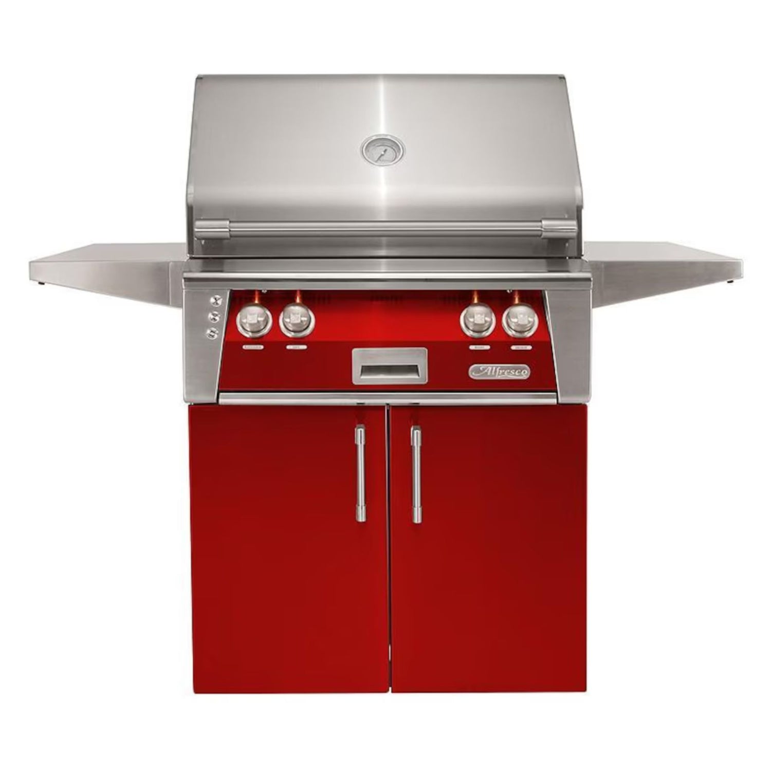 Alfresco 30-Inch Stainless Steel Freestanding Gas Grill w/ Rotisserie in Carmine Red | GW STORE