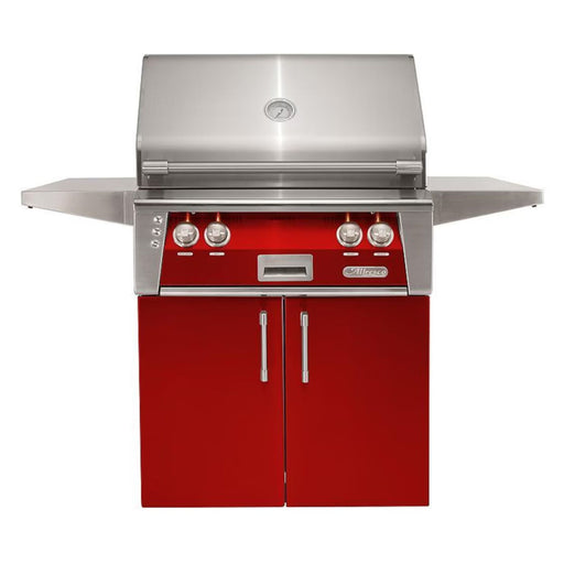 Alfresco 30-Inch Stainless Steel Freestanding Gas Grill w/ Rotisserie in Carmine Red | GW STORE