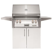 Alfresco 30-Inch Stainless Steel Freestanding Gas Grill w/ Rotisserie in Signal White | GW STORE
