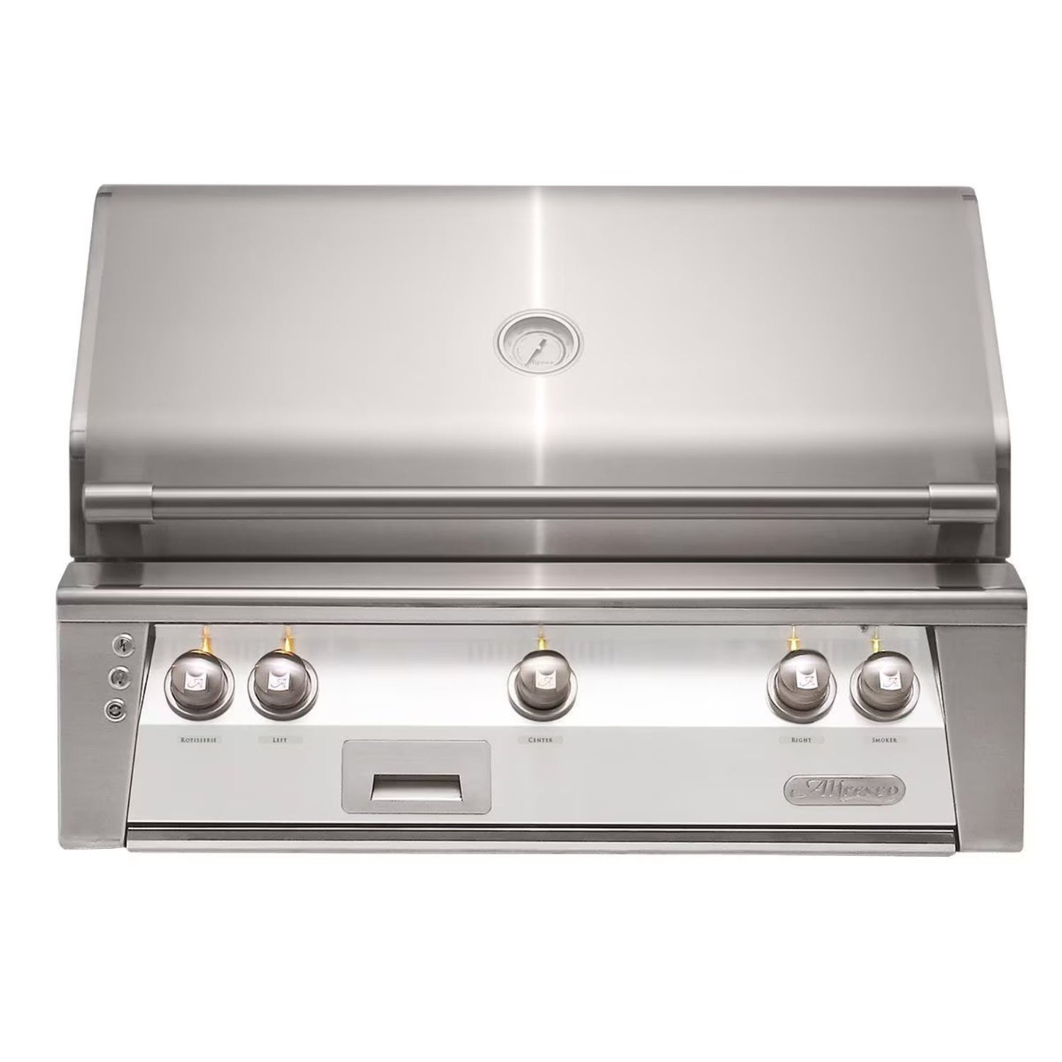 Alfresco 36-Inch Built-In Stainless Steel Gas Grill w/ Rotisserie in Signal White | GW STORE