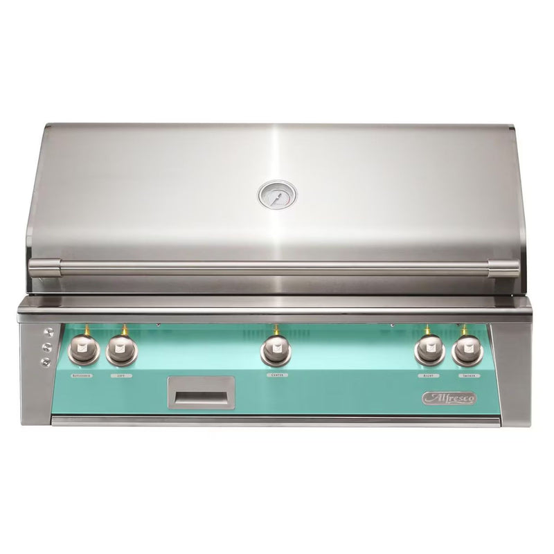 Alfresco 42-Inch Built-in Stainless Steel Gas Grill w/ Rotisserie & Sear Zone in Light Green | GW STORE