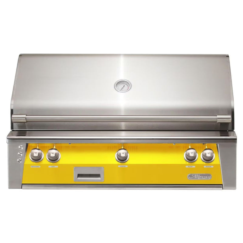 Alfresco 42-Inch Built-in Stainless Steel Gas Grill w/ Rotisserie & Sear Zone in Traffic Yellow | GW STORE
