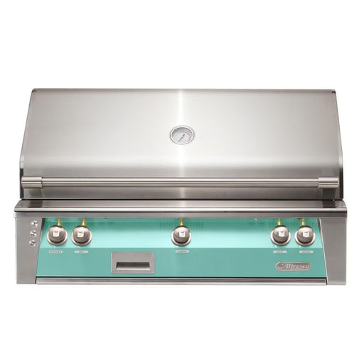 Alfresco 42-Inch Built-in Stainless Steel Gas Grill w/ Rotisserie in Light Green | GW STORE