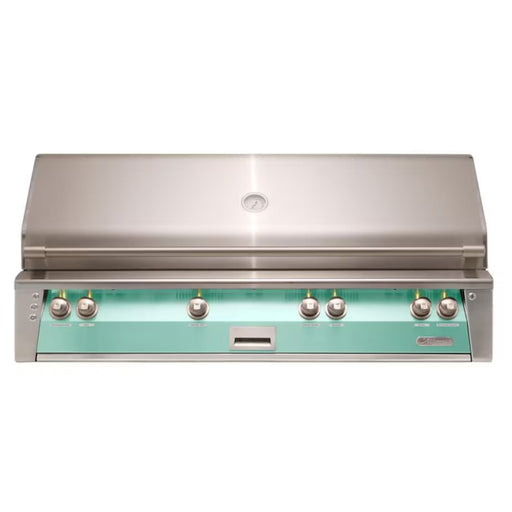 Alfresco 56-Inch Built-in Stainless Steel Gas Grill w/ Rotisserie & Sear Zone in Light Green | GW STORE