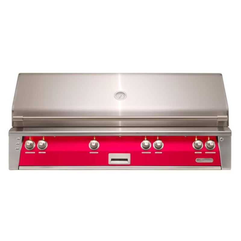 Alfresco 56-Inch Built-in Stainless Steel Gas Grill w/ Rotisserie & Sear Zone in Raspberry Red | GW STORE