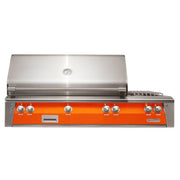 Alfresco 56-Inch Deluxe Built-in Stainless Steel Gas Grill w/ Rotisserie & Side Burner in Luminous Orange | GW STORE