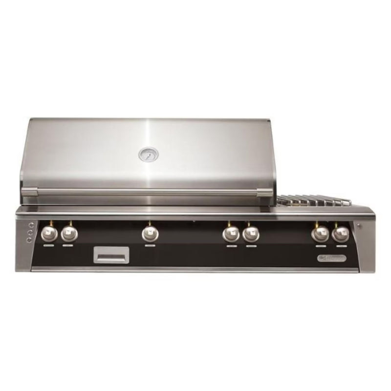 Alfresco 56-Inch Deluxe Built-in Stainless Steel Gas Grill w/ Rotisserie & Side Burner in Matte Jet Black | GW STORE