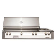 Alfresco 56-Inch Deluxe Built-in Stainless Steel Gas Grill w/ Rotisserie & Side Burner in Matte Signal White | GW STORE