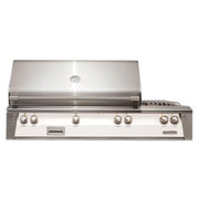 Alfresco 56-Inch Deluxe Built-in Stainless Steel Gas Grill w/ Rotisserie & Side Burner in Signal White | GW STORE