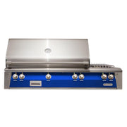 Alfresco 56-Inch Deluxe Built-in Stainless Steel Gas Grill w/ Rotisserie & Side Burner in Ultramarine Blue | GW STORE