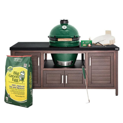 Big Green Egg Charcoal Large Grill in 69-inch Modern Farmhouse Table Package | GW STORE