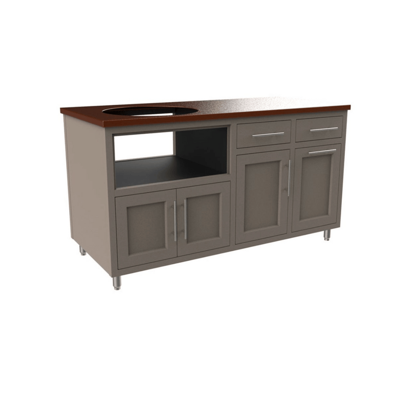 Challenger Designs Coastal 64 KDDW Powder Coated Aluminum Kitchen Island for 21 Inch Ceramic Grill