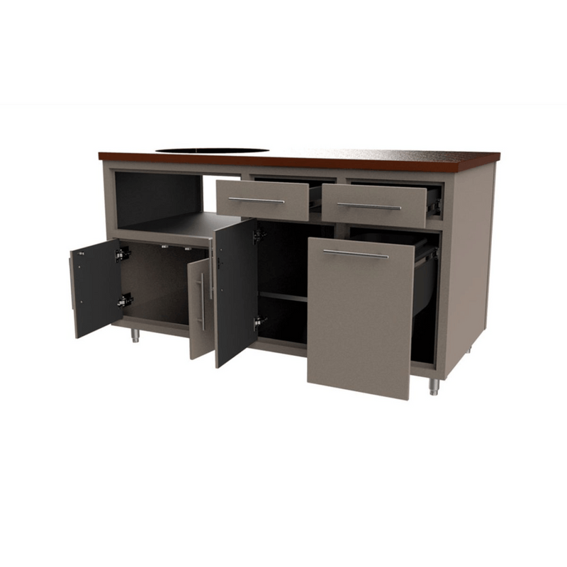 Challenger Designs Coastal 64 KDDW Powder Coated Aluminum Kitchen Island for 21 Inch Ceramic Grill