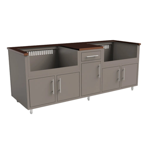 Challenge Designs Coastal 88.25 GDDG Powder Coated Aluminum Kitchen Island for Two 36-Inch Grills | GW STORE