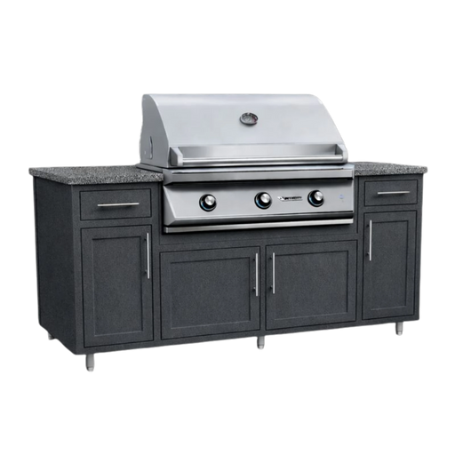 Challenger Designs Coastal 79.25 LE Outdoor Island w/ Twin Eagles 42-Inch Gas Grill, Anthracite Cabinet w/ Silver Vein Countertop | GW STORE