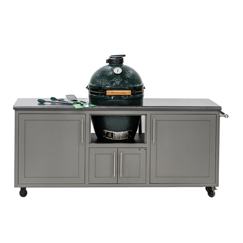Challenger Designs Torch 76-Inch Cart for XLarge EGG w/ Silver Vein Countertop & Grey Glimmer Cabinet | GW STORE