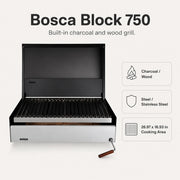 Bosca Block 750 - 30 Inch Built In Wood Fired Grill | GW STORE