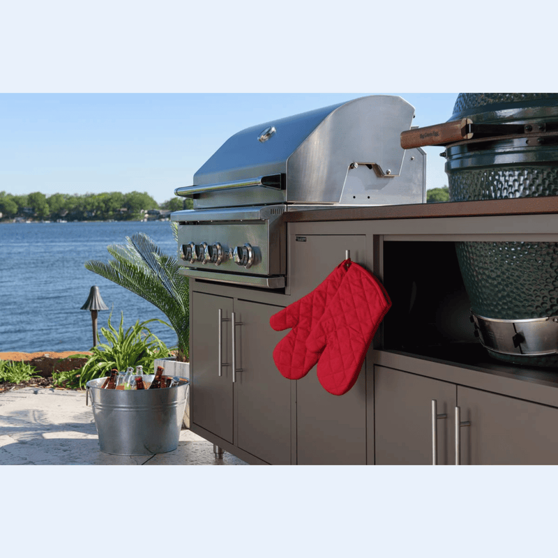 Challenger Designs Coastal 83-GDK Powder Coated Aluminum Kitchen Island for 32 Inch Grill & 21 Inch Ceramic Grill