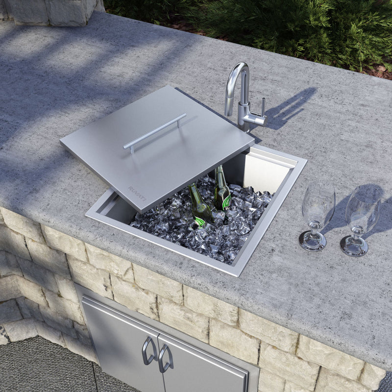 Ruvati Merino RVQ6221 21 x 20 inch Insulated Ice Chest Sink Stainless Steel