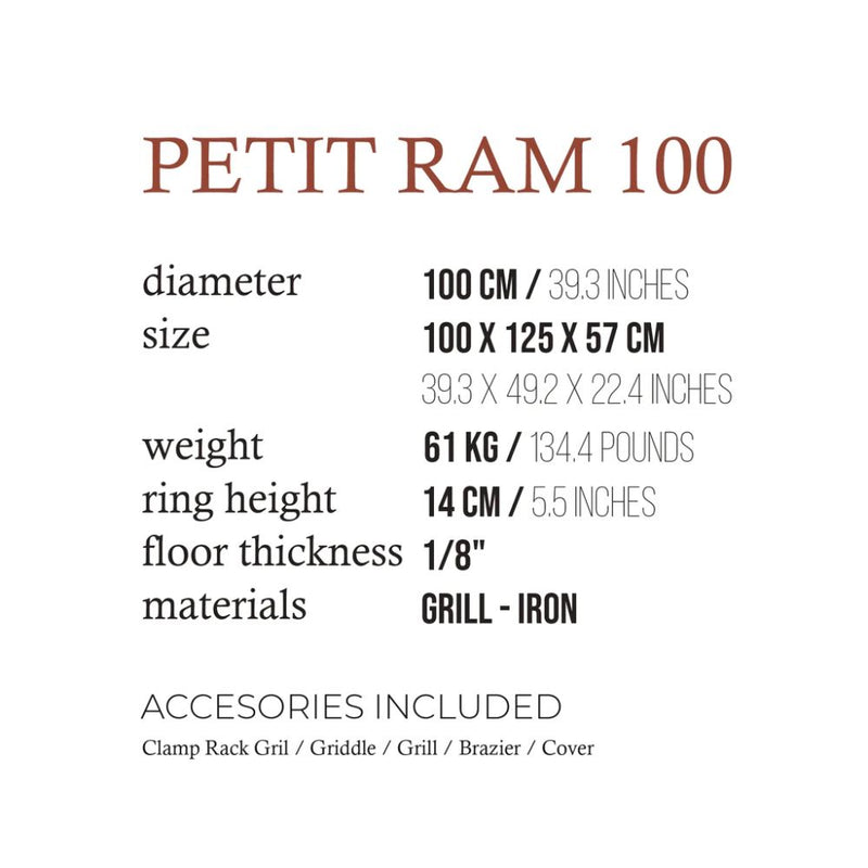 Fogues TX Petit Ram 100 Open Fire Argentine Wood and Charcoal Grill