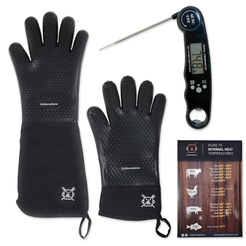 Grillnovations Digital Thermometer and Grilling Gloves Set | GW STORE