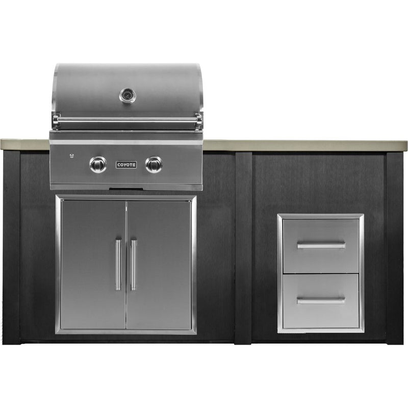 Haven Outdoor 66-Inch Outdoor Kitchen Island with 2 Drawer Cabinet Space