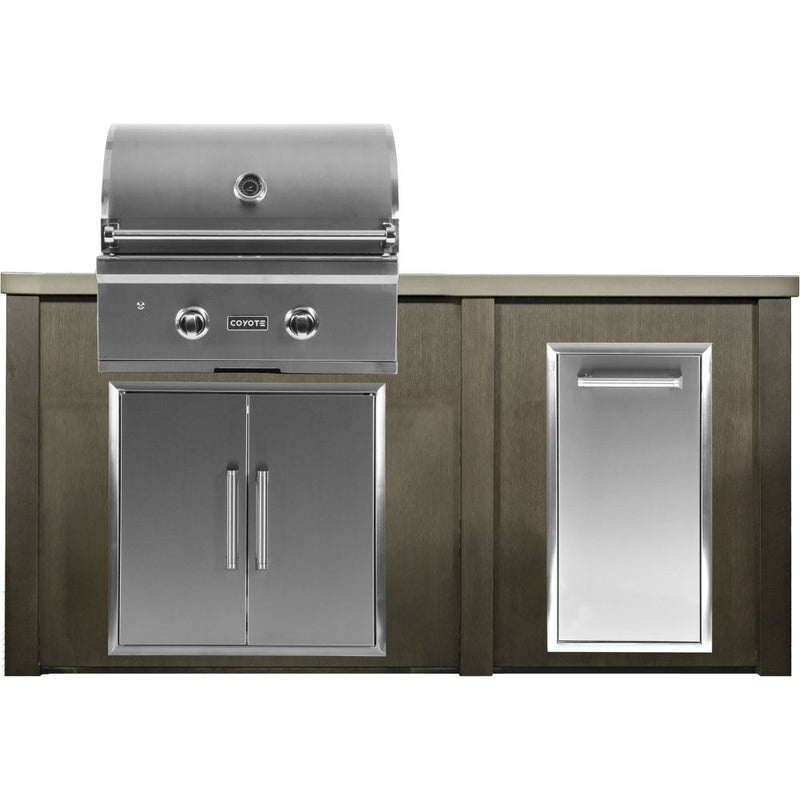 Haven Outdoor 66-Inch Outdoor Kitchen Island with Trash Center space