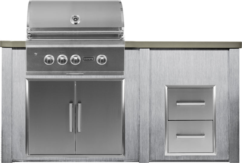 Haven Outdoor 72-Inch Outdoor Kitchen Island with 2 Drawer Cabinet Space