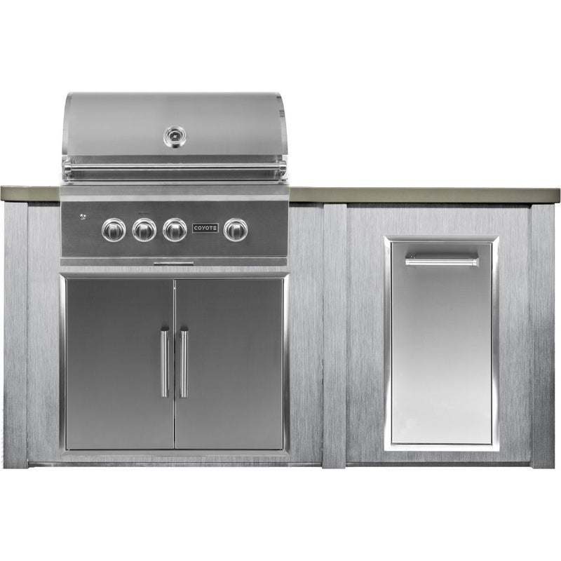 Haven Outdoor 72-Inch Outdoor Kitchen Island with Trash Center Space
