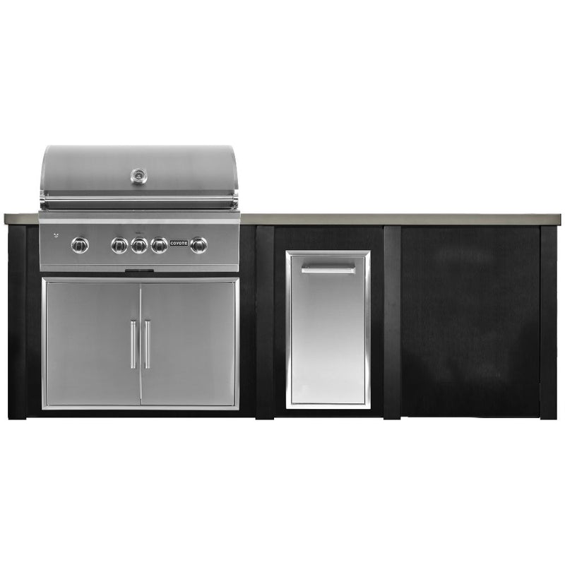 Haven Outdoor 96-Inch Outdoor Kitchen Island with Trash Center & Plain Panel space