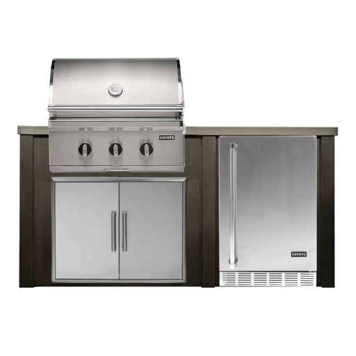Haven Outdoor 72-Inch Outdoor Kitchen Island w/ Coyote 30-Inch Grill & Refrigerator | GW STORE