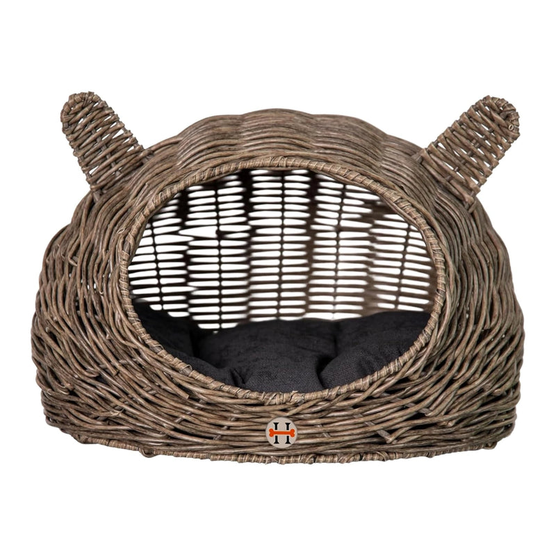 Huntley Pet Wicker Cat Shaped Play House Pet Bed w/ Cushion | GW STORE